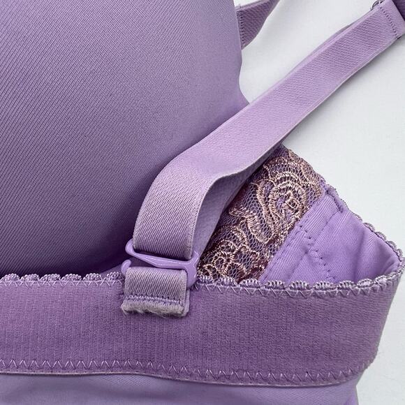 Maidenform Women 34D Love The Lift Balconette Bra Lilac Convertible DM9905 Lace - Picture 10 of 10